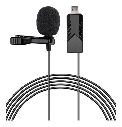 Microfono Corbatero Usb Para Pc Notebook Entrada Auriculares