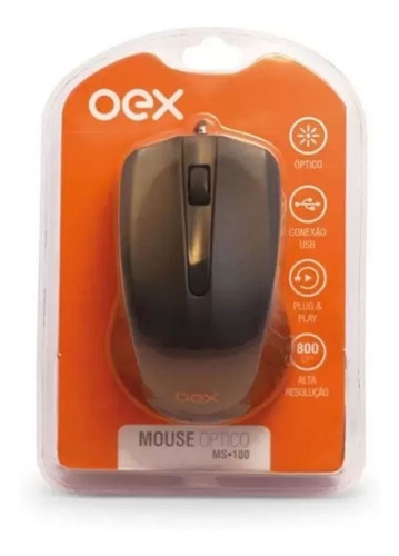Mouse Com Fio 1000 Dpi Oex Ms100 - Preto