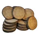 Paquete De 12 Rodajas De Madera Natural 25 Cm