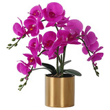 Lesing Flor De Orquídea Artificial Con Jarrón, Orquídea Blan