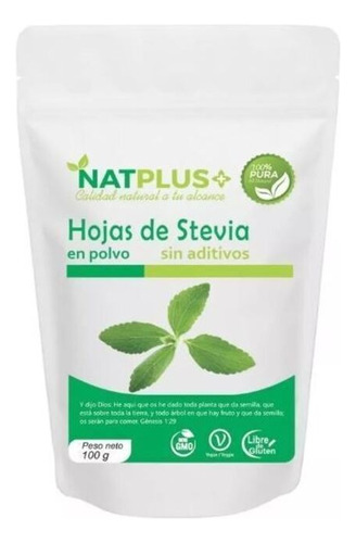 Hoja Stevia En Polvo 100 Gramos - Natplus