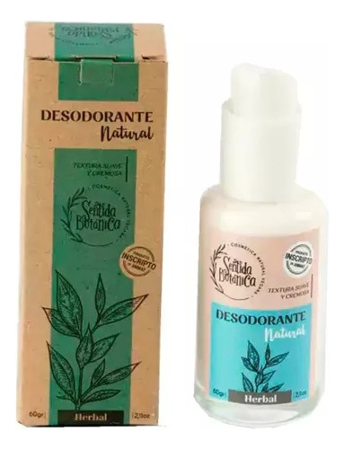 Desodorante Natural Herbal Sentida Botanica Vegano 60grs