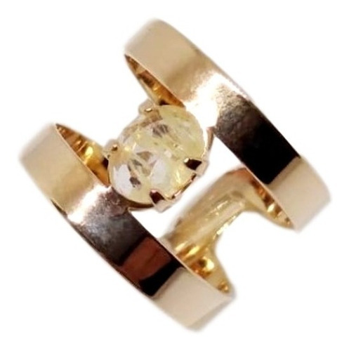 Anillo De Oro 18k Laminado Cristal Tipo Swarovski Rommanel 