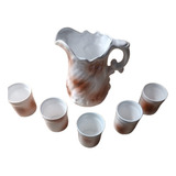 Jarra De Ceramica Con 5 Vasos