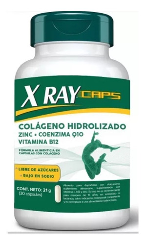 X Ray Caps Colágeno Hidrolizado Zinc Coenzima Q10 Y Vit B12 Sabor Sin Sabor