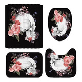 Juegos De Baño Calavera Cortina De Ducha Impermeable Fundas