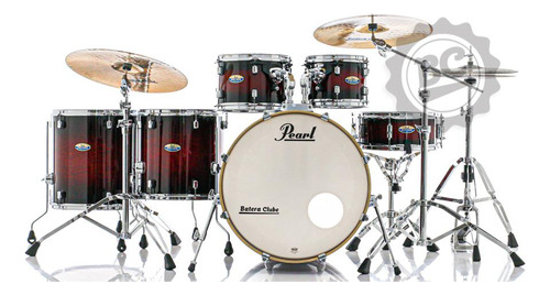 Bateria Pearl Decade Red 20,10,12,14,16 C/ Ferragem