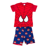 Pijama Manga Corta Del Hombre Araña Para Niños De 4 Años