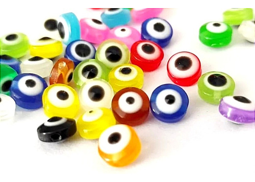 50 Ojos Turcos Pasantes 6mm Multicolor Acrílico Artesanías 