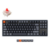 Teclado Mecanico Wireless Keychron K8 Rgb Aluminio Qwerty Red Switch Hotswappable Distribución Iso Español Bluetooth Gamer Coder Pc Mac Tamaño Layout 80% Tkl