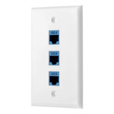 Placa De Pared Ethernet De 3 Puertos, Placa De Pared Rj45 Co