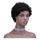 Peluca Corta De Cabello Humano Afro Rizado