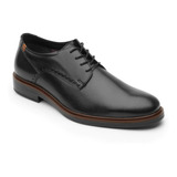 Zapato Derby Plain Toe Flexi Parker 400101 De Piel Negro Diseño Liso 29 Mx Para Adultos - Hombre