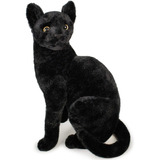 Gato De Peluche Realista Negro Viahart Bonne 33 Cm 