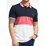 Playera Casual Polo Club Para Hombre Cuello Polo Multicolor