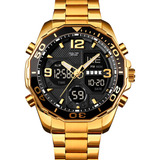 Reloj Hombre Burk 1649 Original Eeuu Analogo Digital Acero