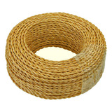 Cable Para Lampara Textil Vintage Trenzado Dorado