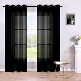 Black Sheer Curtains 84 Inches Long For Living Room Set...