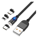 Cable Usb Magnético 3 En 1 Gadnic Carga Micro Usb Tipo C 