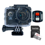 Kit Câmera Esportiva 4k Fullhd 1080p Controle + Cartão 32gb
