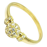 Anillo Cintillo Oro 18k Joyas Center Frutillita Blancas