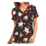 J I Navidad M169 Blusas De Mujer De Moda Con Cuello En V Ca