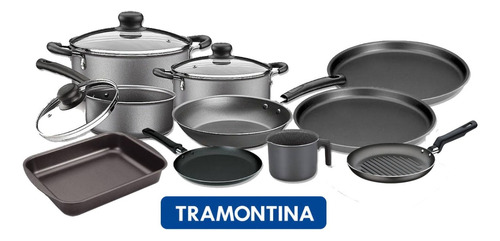  Tramontina Set  Juego Bateria De Cocina Teflon Antiaderente