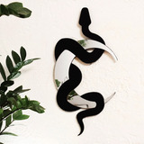 Espejo Luna Serpiente Boho Snake Decorativo Moderno Madera