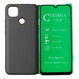 Funda Estuche Forro + Vidrio Cerámico Para Xiaomi Redmi 9c