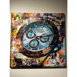 Quadro Rolex Daytona C/ Luminor 70x70cm Com Moldura