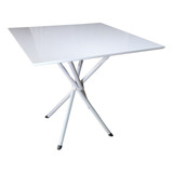 Mesa 80cm Quadrado Jantar Base Italy Apoio Aço Metal Bgp