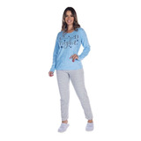 Pijama Frio Feminino Plush Inverno Aberto Manga Longa Quente