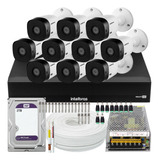 Kit 10 Cameras Seguranca Intelbras 1220 Full Hd 2tb Purple
