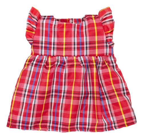 Vestido Para Bebê Xadrez Vermelho Estilo Caipirinha Junina