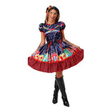 Roupa Festa Junina Feminino Vestido Quadrilha Quermesse Luxo