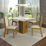 Conjunto Mesa De Jantar Com Mesa E 4 Cadeiras Napoli Ia