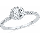 Promise Ring Diamante Redondo Oro Blanco 10kt (1-4 Cttw).