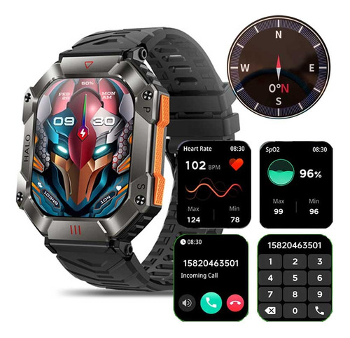 Reloj Deportivo Caballero Inteligente Hombr Militar Smartwat