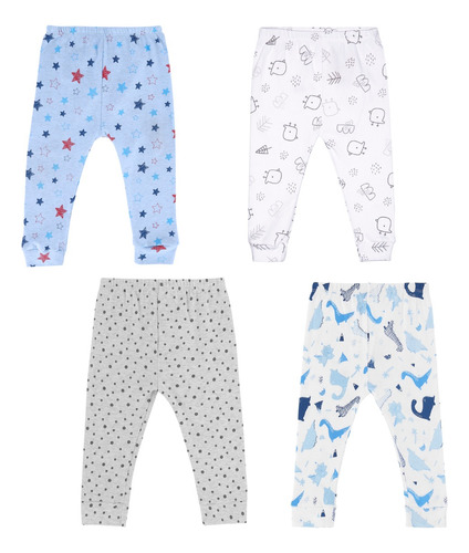 Pack 4 Pantalones Pantalón Bebé Niño Niña Algodón