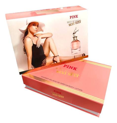 Perfume Pink Sexy Para Dama Incluye Cremas Gel Y Un Portador