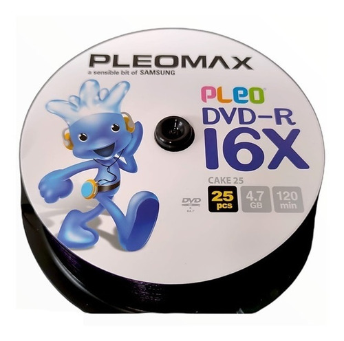 25 Dvd-r Marca Pleomax By Samsung 16x 4.7gb 120min