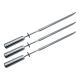 3 Espetos Espada Inox Para Churrasqueira Grill Giratório