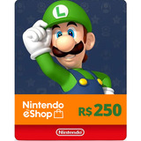 Gift Card Nintendo Switch  3ds Wii Eshop Brasil R$ 250 Reais