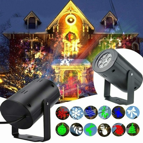 Proyector Luces Led Navidad Árbol Copo Nieve Muñeco Reno