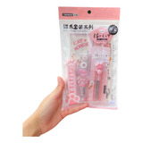 Mini Accesorios De Papelería Kawaii Huellita De Gato 6pzs