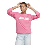 Buzo adidas Essentials Linear French Terry Mujer Moda Rosa