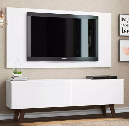 Mueble Mesa Para Tv Estilo Nórdico Prisma De 150 Cm Puertas 