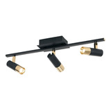 Barral 3 Luces Led Ideal Living Comedor Negro Oro Buena Luz