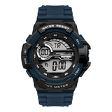 Relógio Digital Grande Mormaii Esportivo Com Cronometro + Cor Da Correia Azul