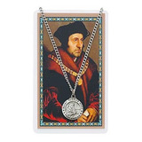 Collar - Round St. Thomas More Medal With Prayer Card